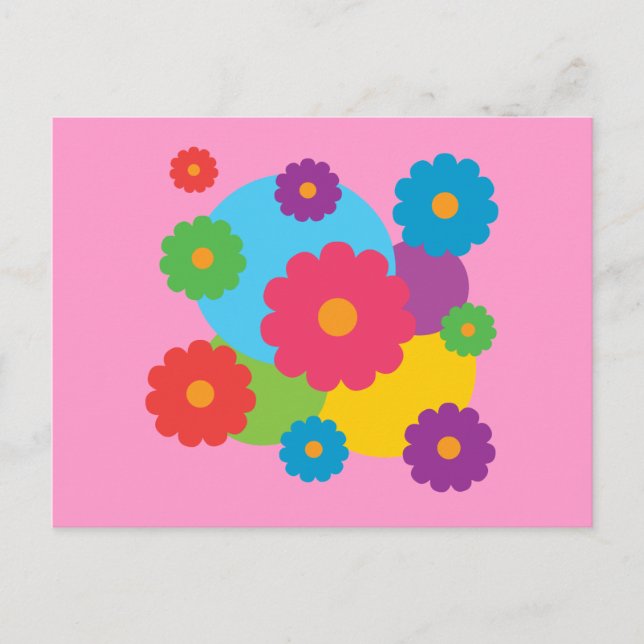 Carte Postale Fleurs colorées (Devant)