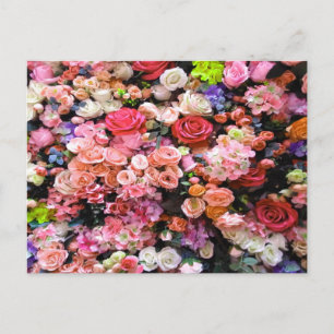 Carte Postale Fleurs colorées en Bouquet floral fleuri