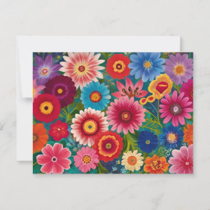 Carte Postale Fleurs Colorées pour Toute Occasion 