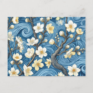 Carte Postale Fleurs d'amandier de style Van Gogh