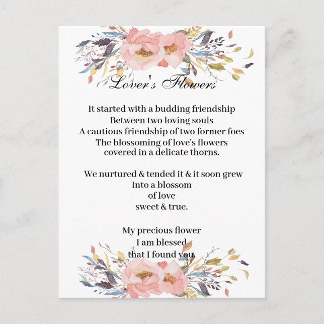 Carte postale - Fleurs d'amour (Devant)