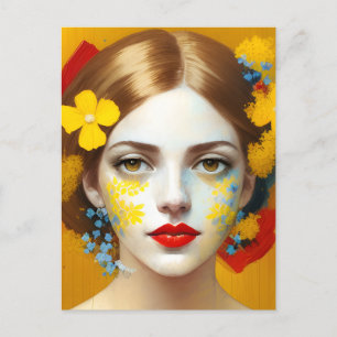 Carte Postale Fleurs dans ses cheveux