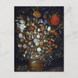 Carte Postale Fleurs dans un bateau en bois Jan Brueghel l'aîné