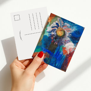 Carte Postale Fleurs dans un vase bleu   Fritz Schaefler