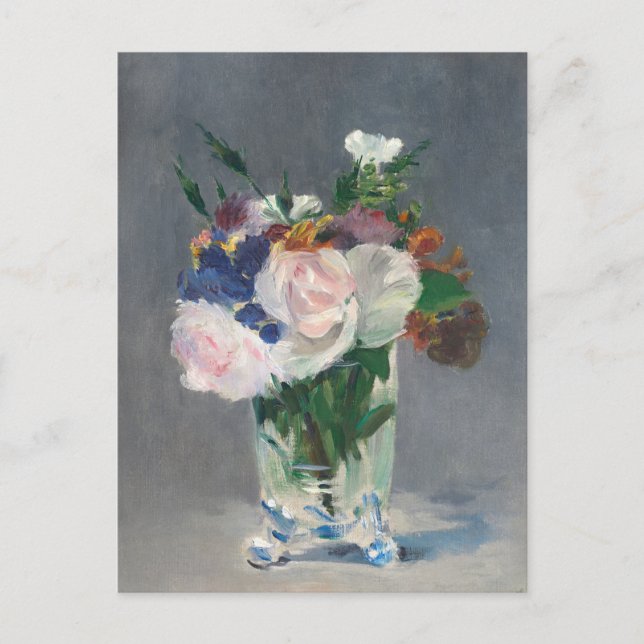 Carte Postale Fleurs dans un Vase de cristal Manet Impressionnis (Devant)