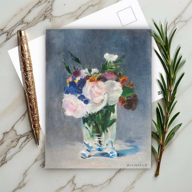 Carte Postale Fleurs dans un vase de cristal par Edouard Manet (Créateur téléchargé)