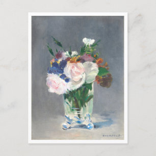 Carte Postale Fleurs dans un vase de cristal par Edouard Manet