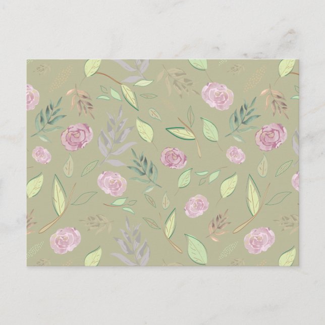 Carte Postale Fleurs d'aquarelle festive 5 (Devant)