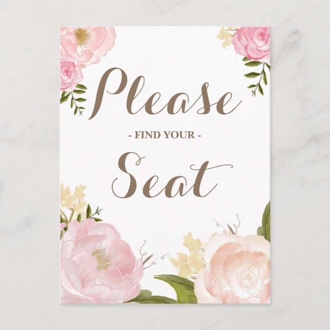 Carte Postale Fleurs D'Aquarelle Romantiques S'Il Vous Plaît Tro (Devant)