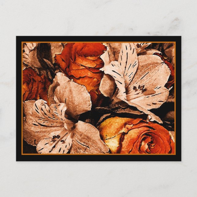 Carte postale fleurs d'automne (Devant)