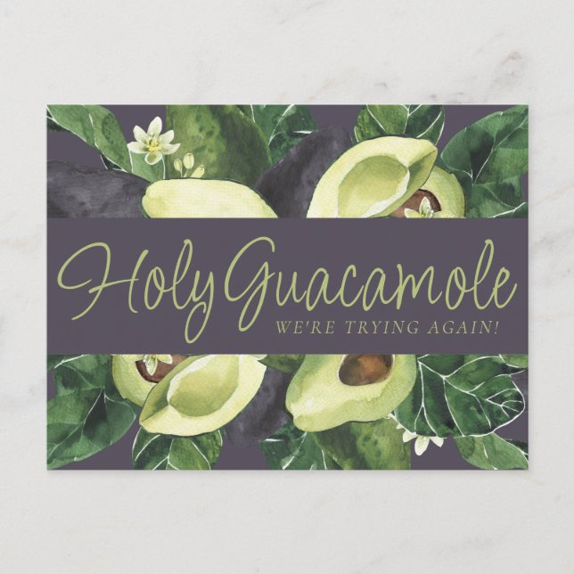 Carte Postale Fleurs d'avocat | Nouvelle date de mariage rustiqu (Devant)