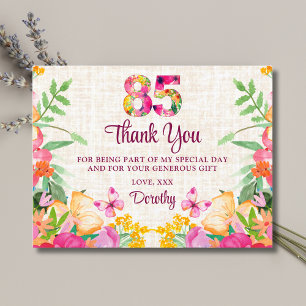 Carte Postale Fleurs de 85 ans Linge floral 85e anniversaire Mer