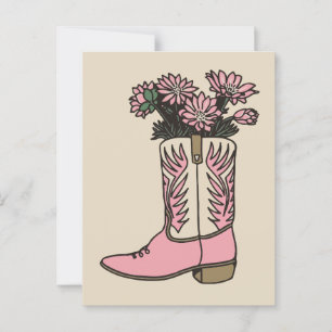 Carte Postale Fleurs de bottes de cowgirl