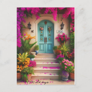 Carte Postale fleurs de bougainvilliers 1990