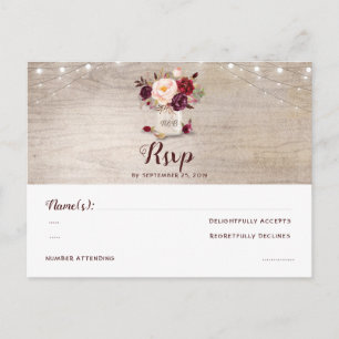 Carte Postale Fleurs de Bourgogne Pot Mason Rustique RSVP