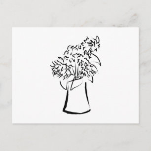 Carte Postale Fleurs de brosse dans Vase