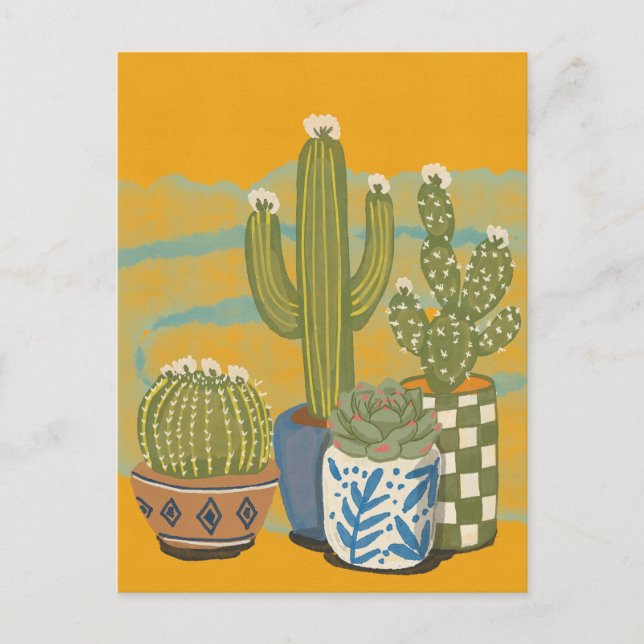 Carte Postale Fleurs de cactus vintage (Devant)