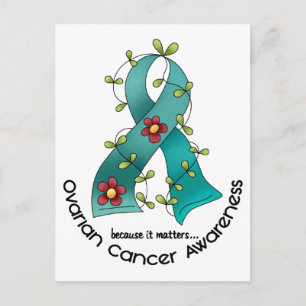 Carte Postale FLEURS DE Cancer Ovarien RIBBON 1