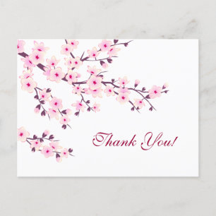 Carte Postale Fleurs de cerises Merci Floral