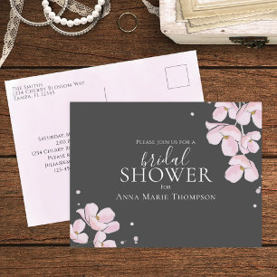 Carte Postale Fleurs de cerisier jolies aquarelle rose