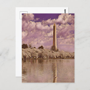 Carte Postale Fleurs de cerisiers au monument Washington