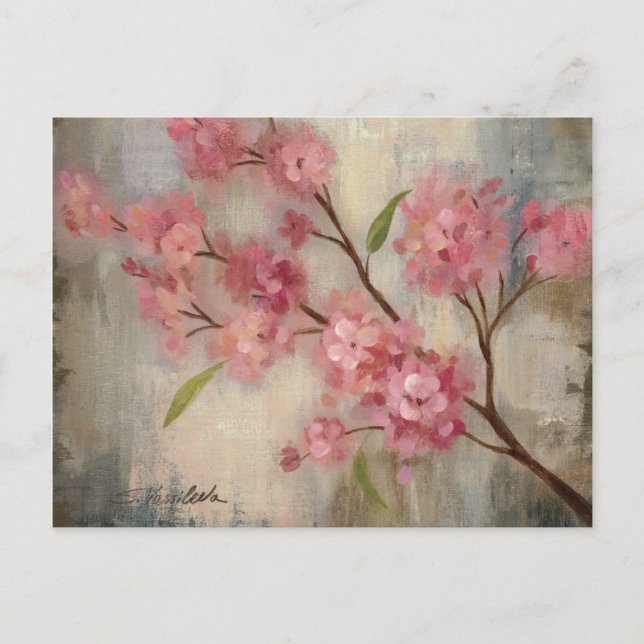 Carte Postale Fleurs de cerisiers et succursale (Devant)