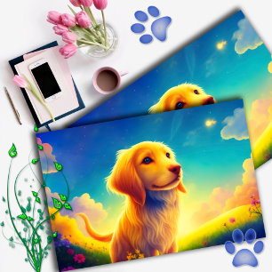 Carte Postale Fleurs de chiot brillant amusant Inspirationnel ch