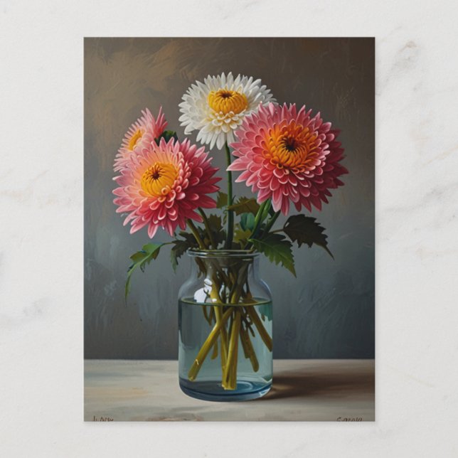 Carte Postale Fleurs de chrysanthème (Devant)
