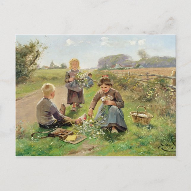 Carte Postale Fleurs de collecte (huile sur toile) (Devant)