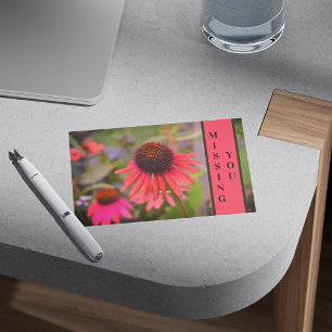 Carte Postale Fleurs de cône rouge Echinacea Vous Manquez