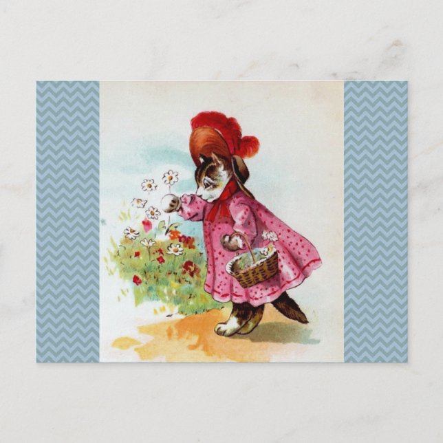 Carte Postale Fleurs de cueillette Kitty (Devant)