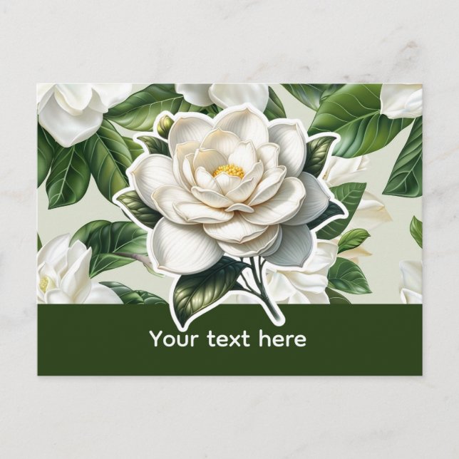 Carte Postale Fleurs de gardénia blanches (Devant)