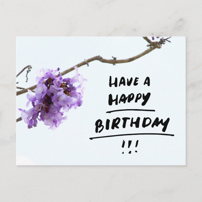 Carte Postale Fleurs de Jacaranda Violettes Anniversaire (Devant)