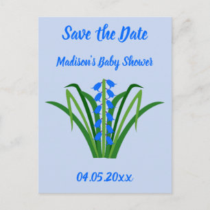 Carte Postale Fleurs de Jacinthe Baby Boy Shower de printemps