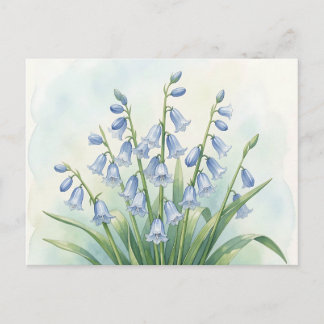 Carte Postale Fleurs de Jacinthe Botanique Aquarelle