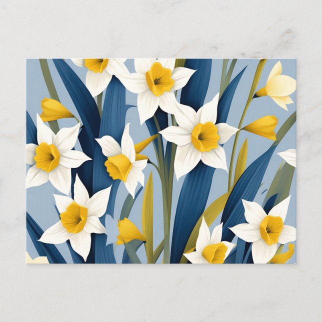 Carte Postale Fleurs de jonquilles contemporaines (Devant)