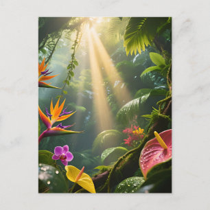 Carte Postale Fleurs de la jungle tropicale