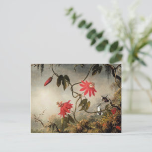 Carte Postale Fleurs de la passion avec colibris