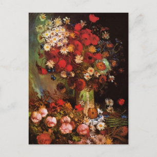 Carte Postale Fleurs de la vie morte dans un vase par Vincent va