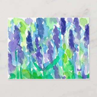 Carte Postale Fleurs de lavande aquarelle
