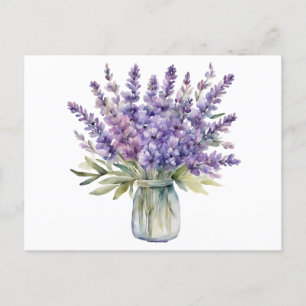 Carte Postale Fleurs de lavande dans une aquarelle de jarre