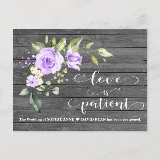 Carte Postale Fleurs de lavande Vieux Mariage de grange reportée (Devant)