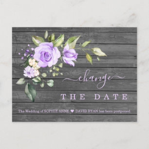Carte Postale Fleurs de lavande Vieux Mariage de grange reportée