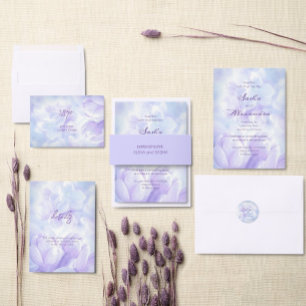 Carte Postale Fleurs de lilas violet clair élégantes pour mariag