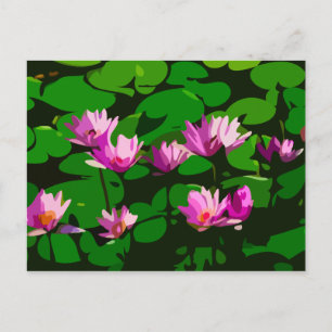 Carte Postale Fleurs de lotus - Art vectoriel