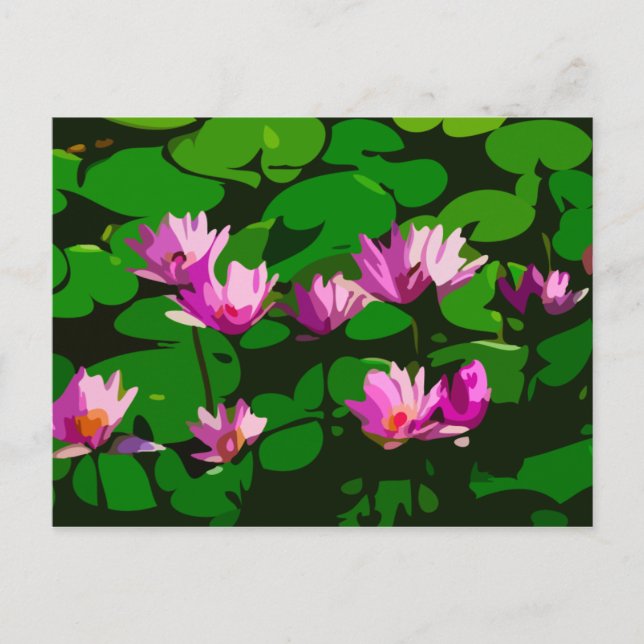 Carte Postale Fleurs de lotus - Art vectoriel (Devant)