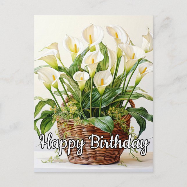 Carte Postale Fleurs de lys calla en fleurs (Devant)
