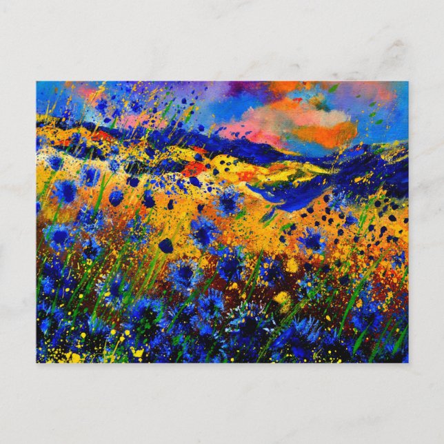 Carte Postale fleurs de maïs bleues 0746 (Devant)
