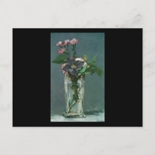 Carte Postale Fleurs de manet dans un vase de cristal