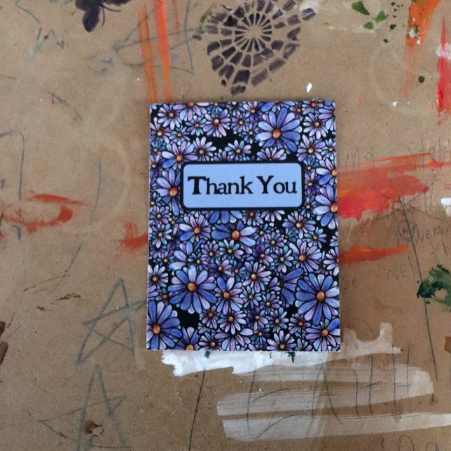 Carte Postale Fleurs de marguerite violette                      (Créateur téléchargé)